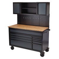 Draper BUNKER® Roller Workstation with Workbench, 10 Drawer, 56\", Grey £1,835.00